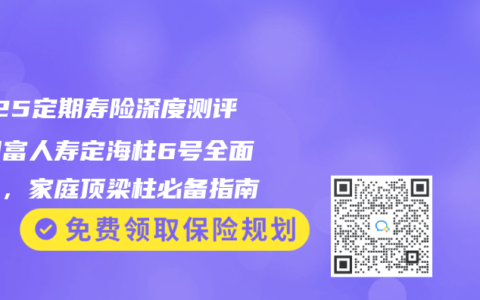 2025定期壽險深度測評：國富人壽定海柱6號全面解析，家庭頂梁柱必備指南